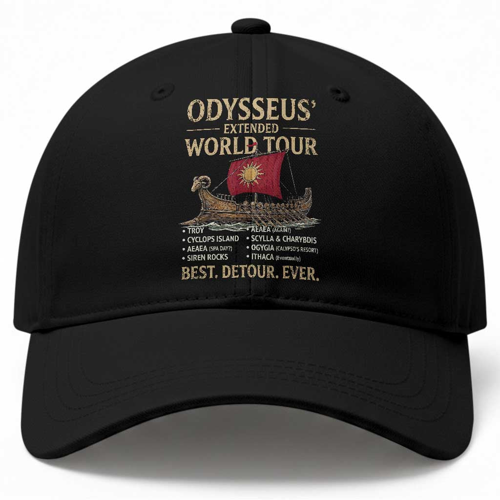 Odysseus Extended World Tour Baseball Cap Funny Greek Mythology Odyssey History Gift TS02 Print Your Wear