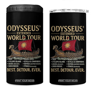 Odysseus Extended World Tour 4 in 1 Can Cooler Tumbler Funny Greek Mythology Odyssey History Gift