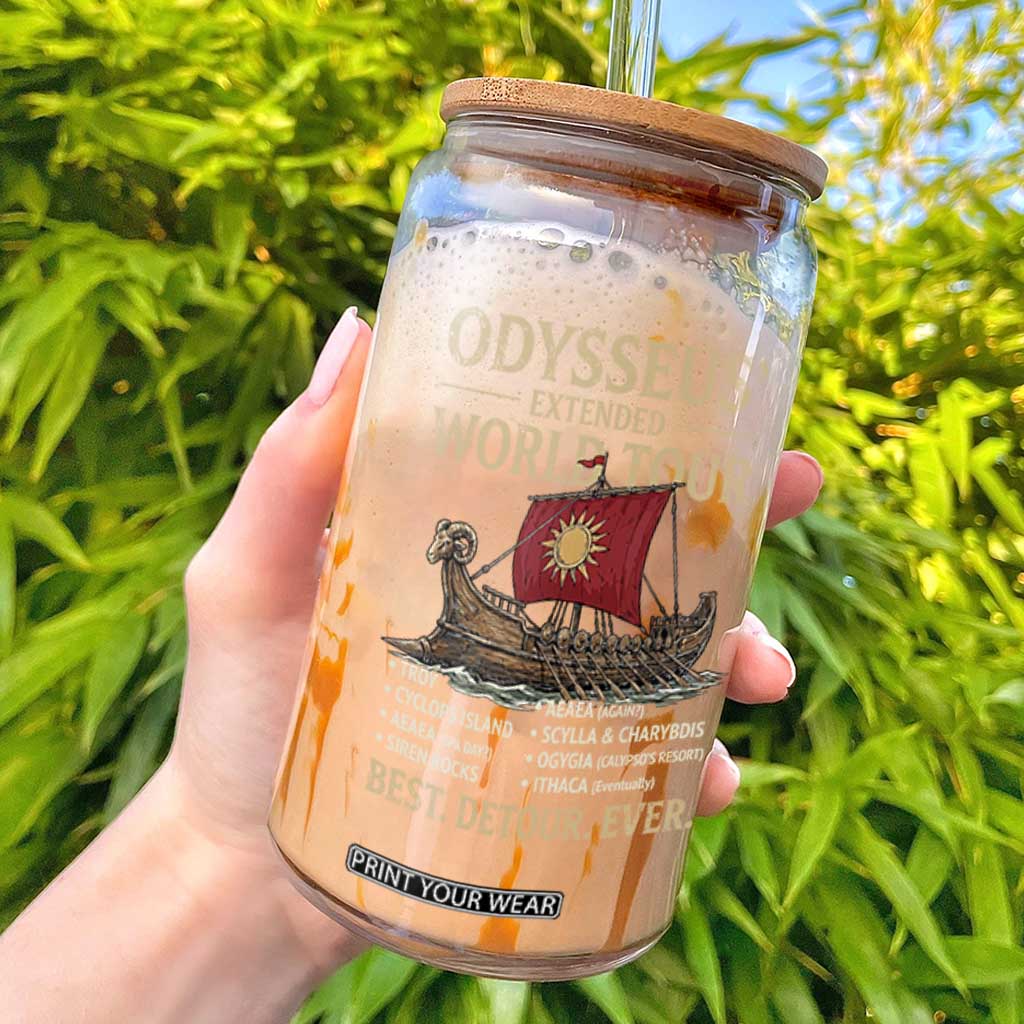 Odysseus Extended World Tour Glass Can Funny Greek Mythology Odyssey History Gift TS02 Black Print Your Wear