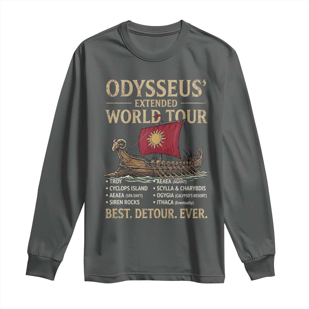 Odysseus Extended World Tour Long Sleeve Shirt Funny Greek Mythology Odyssey History Gift