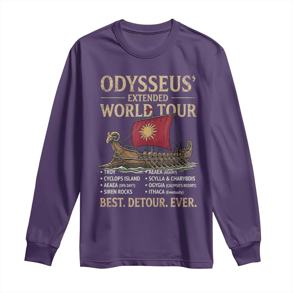 Odysseus Extended World Tour Long Sleeve Shirt Funny Greek Mythology Odyssey History Gift
