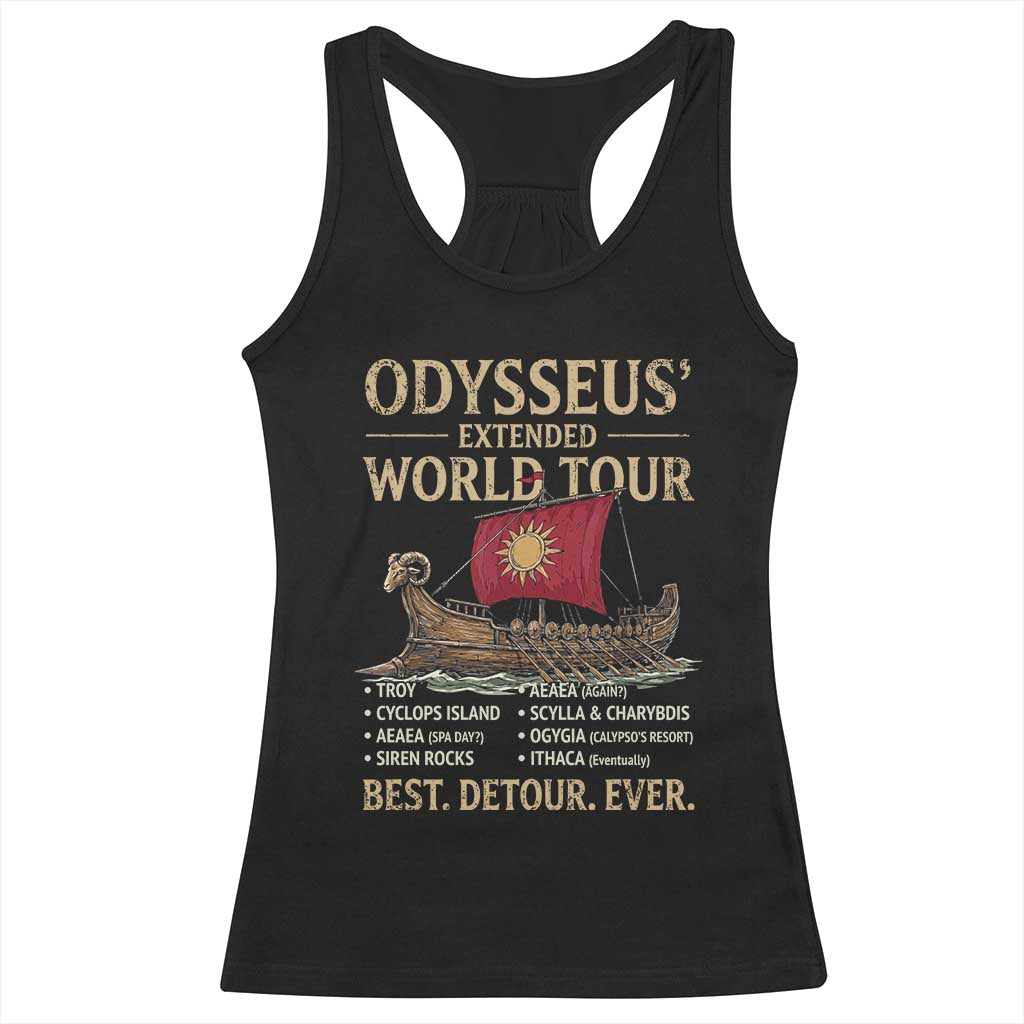 Odysseus Extended World Tour Racerback Tank Top Funny Greek Mythology Odyssey History Gift TS02 Black Print Your Wear