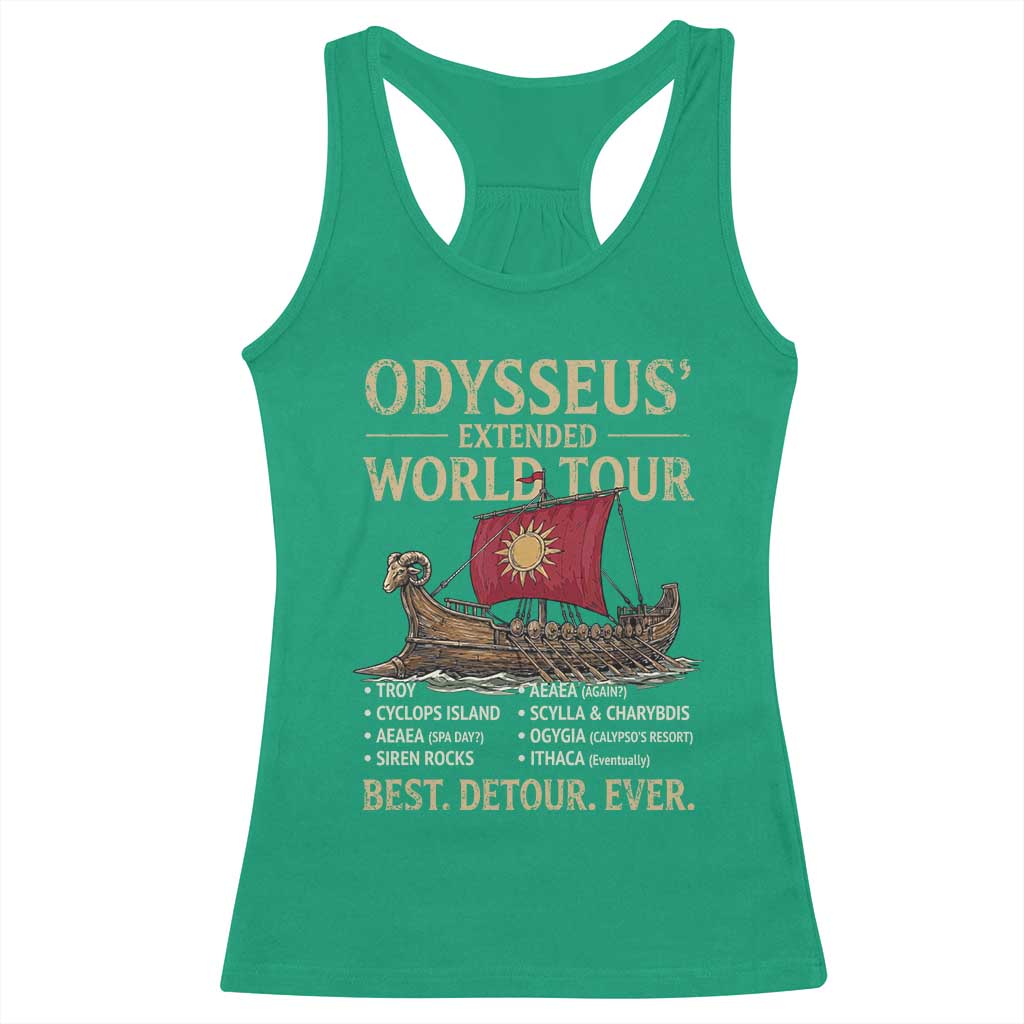 Odysseus Extended World Tour Racerback Tank Top Funny Greek Mythology Odyssey History Gift