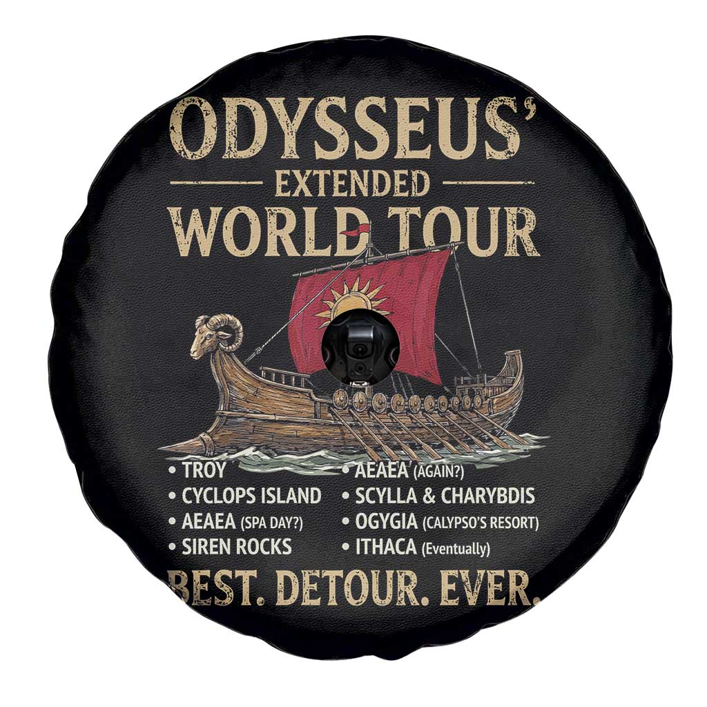 Odysseus Extended World Tour Spare Tire Cover Funny Greek Mythology Odyssey History Gift