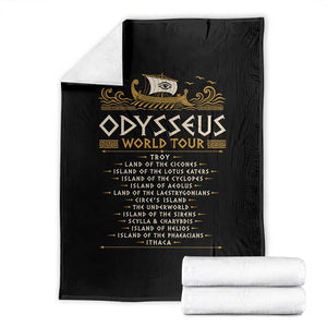 Odysseus World Tour Epic Journey Throw Blanket Funny Greek Mythology Odyssey History Gift