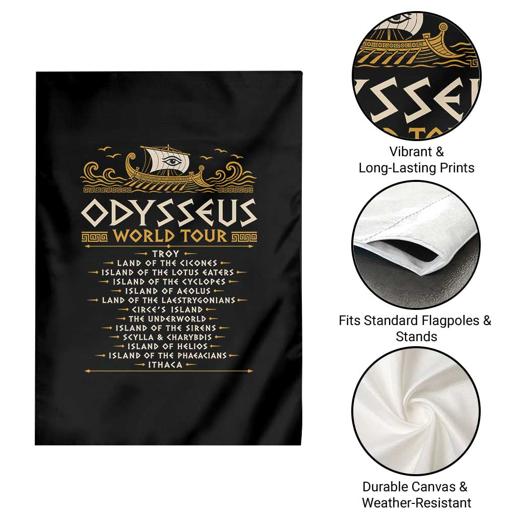 Odysseus World Tour Epic Journey Garden Flag Funny Greek Mythology Odyssey History Gift