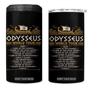 Odysseus World Tour Epic Journey 4 in 1 Can Cooler Tumbler Funny Greek Mythology Odyssey History Gift