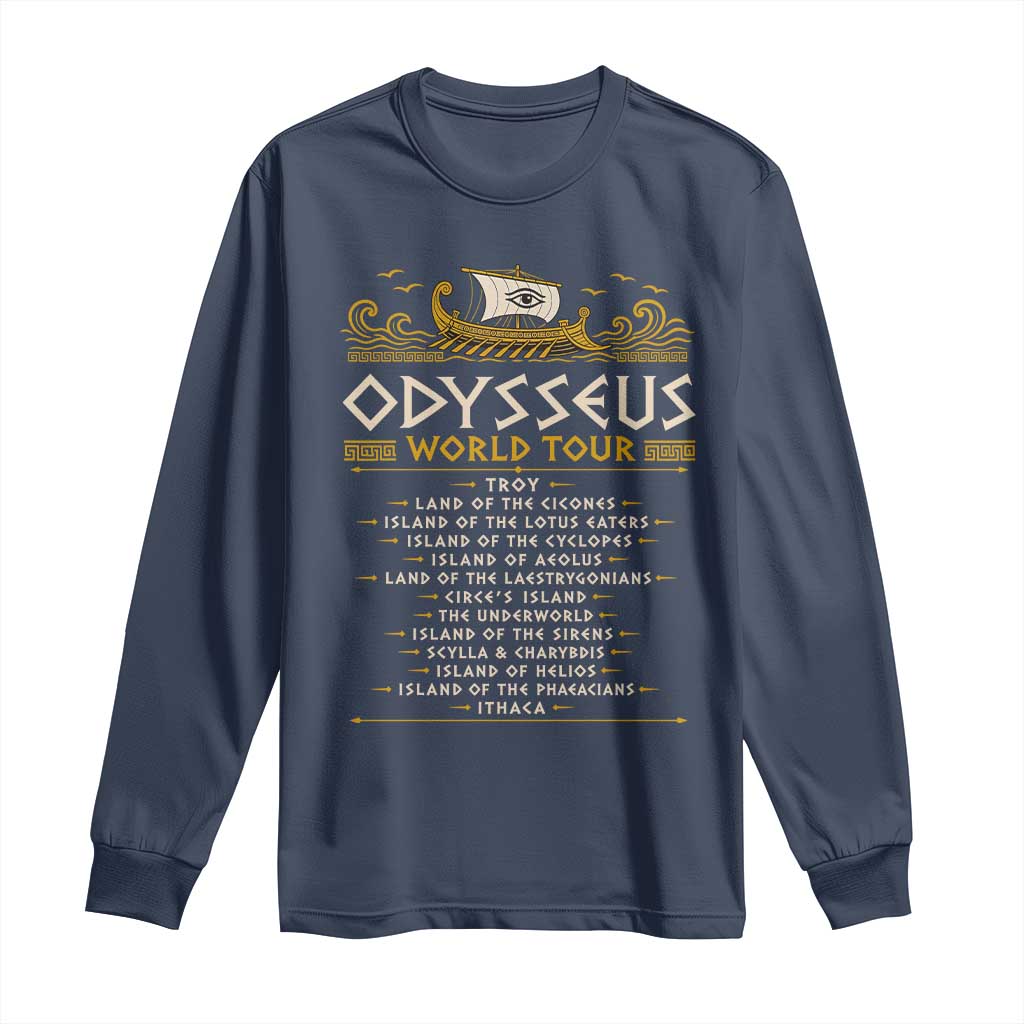 Odysseus World Tour Epic Journey Long Sleeve Shirt Funny Greek Mythology Odyssey History Gift
