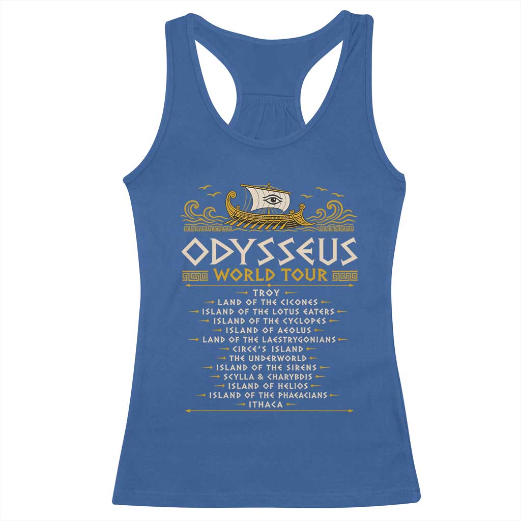 Odysseus World Tour Epic Journey Racerback Tank Top Funny Greek Mythology Odyssey History Gift