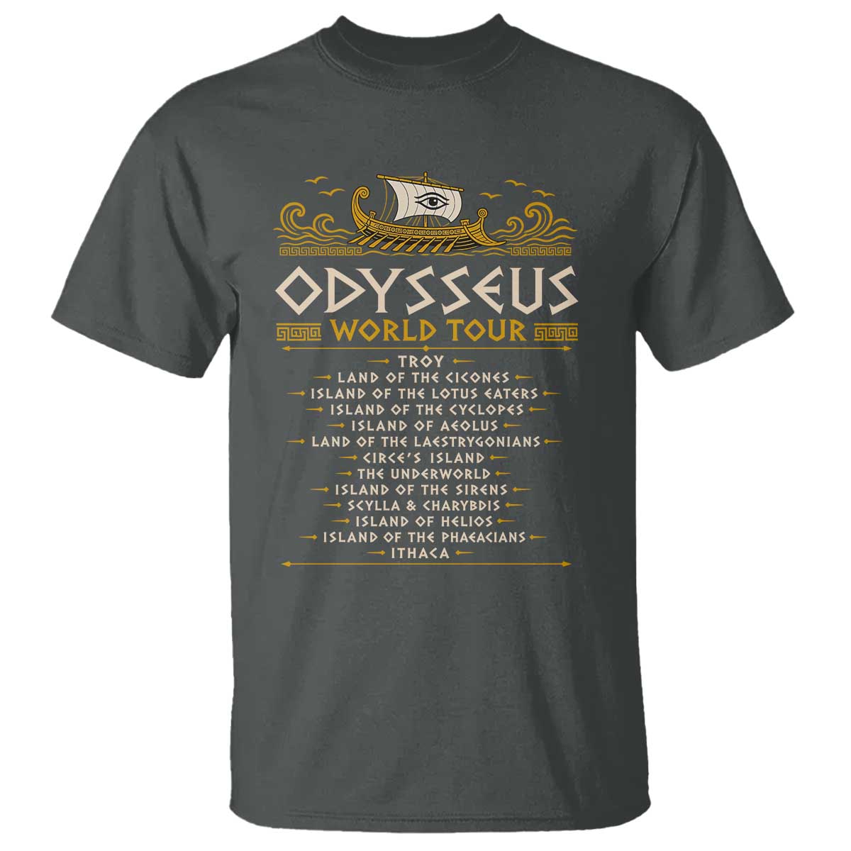 Odysseus World Tour Epic Journey T Shirt Funny Greek Mythology Odyssey History Gift