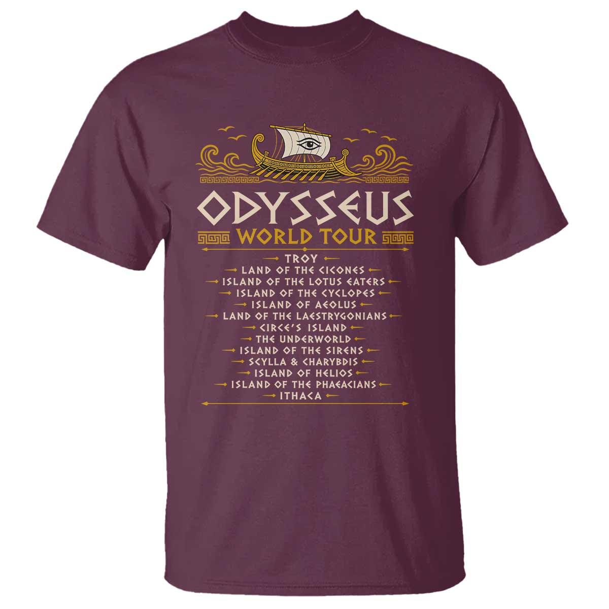 Odysseus World Tour Epic Journey T Shirt Funny Greek Mythology Odyssey History Gift