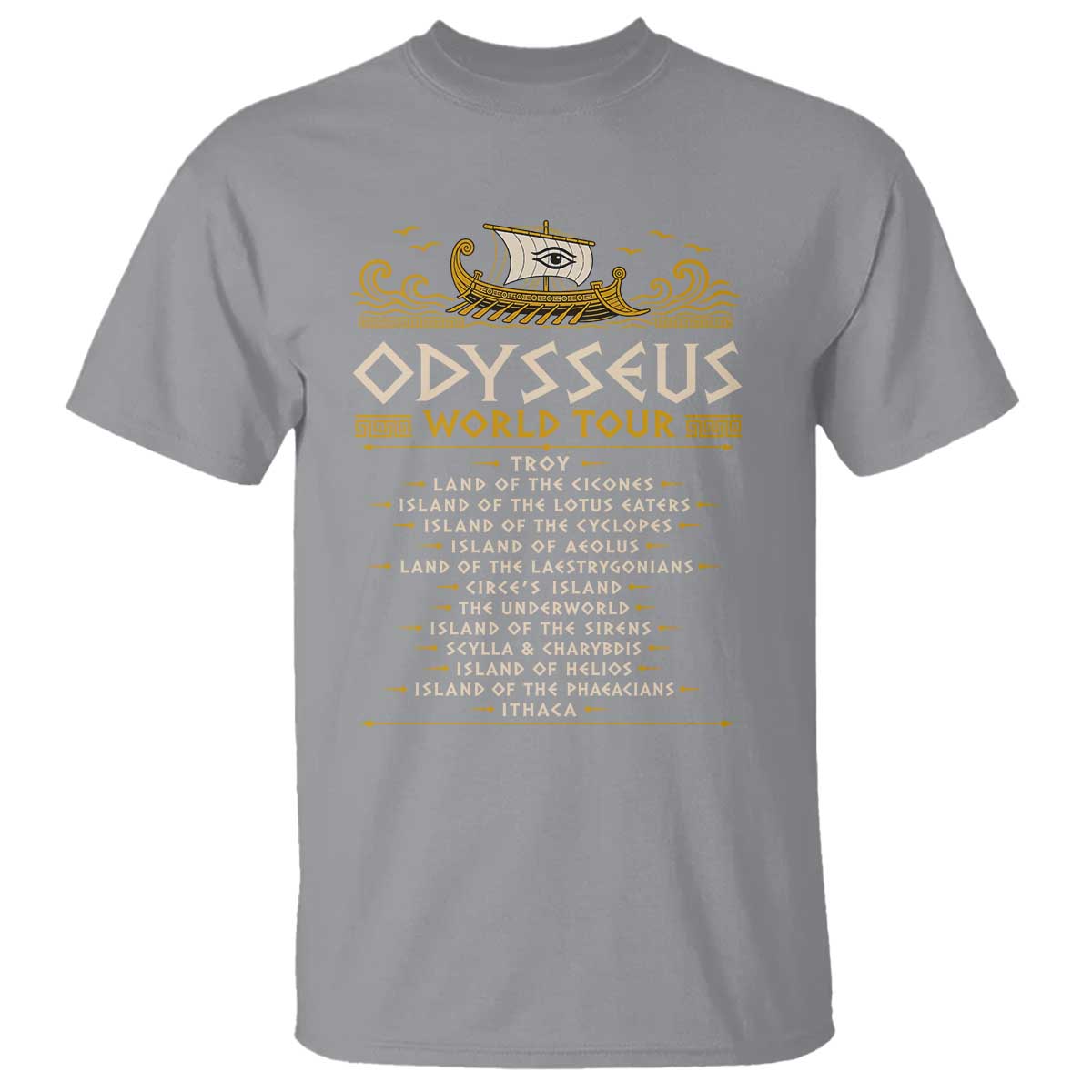 Odysseus World Tour Epic Journey T Shirt Funny Greek Mythology Odyssey History Gift