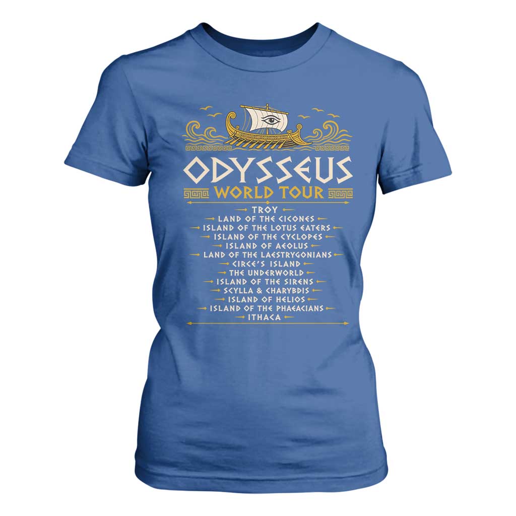 Odysseus World Tour Epic Journey T Shirt For Women Funny Greek Mythology Odyssey History Gift