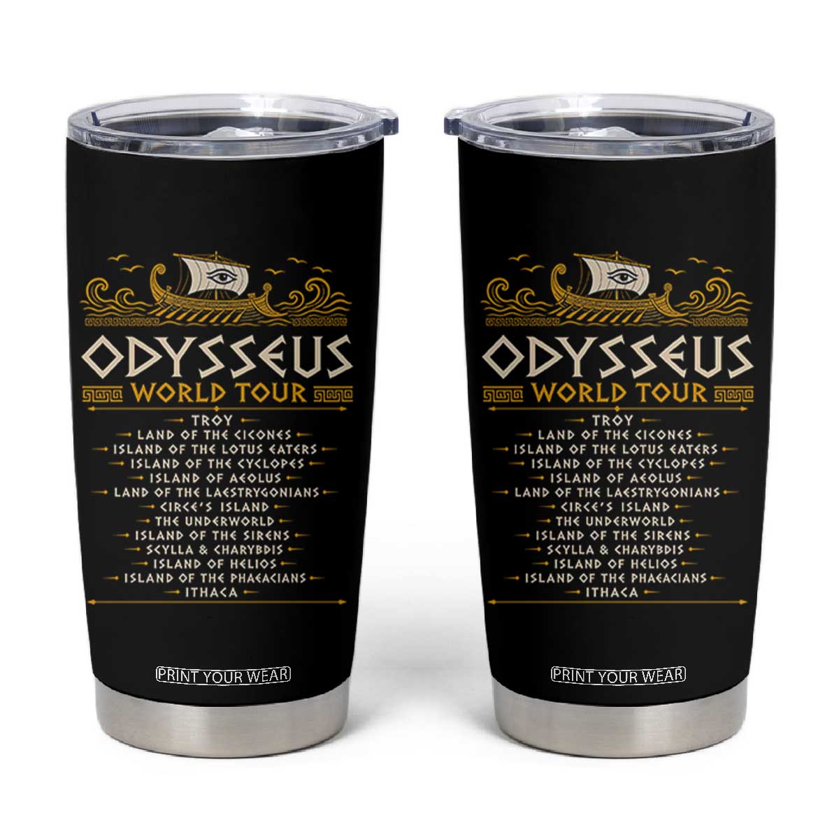 Odysseus World Tour Epic Journey Tumbler Cup Funny Greek Mythology Odyssey History Gift