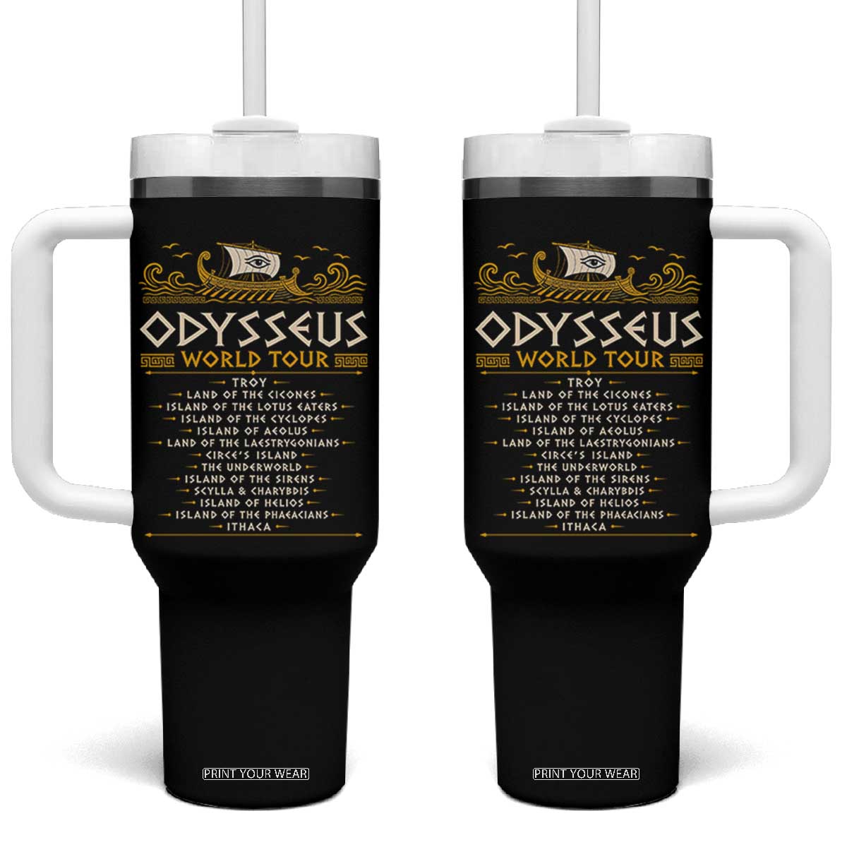 Odysseus World Tour Epic Journey Tumbler With Handle Funny Greek Mythology Odyssey History Gift