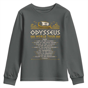 Odysseus World Tour Epic Journey Youth Sweatshirt Funny Greek Mythology Odyssey History Gift