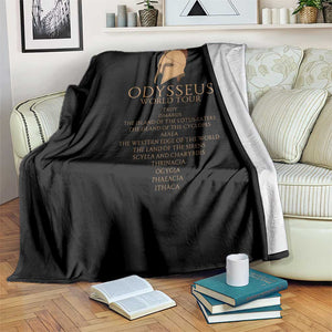 Odysseus Ancient Greek Odyssey World Tour Throw Blanket Mythology Corinthian Helmet History Lover Gift