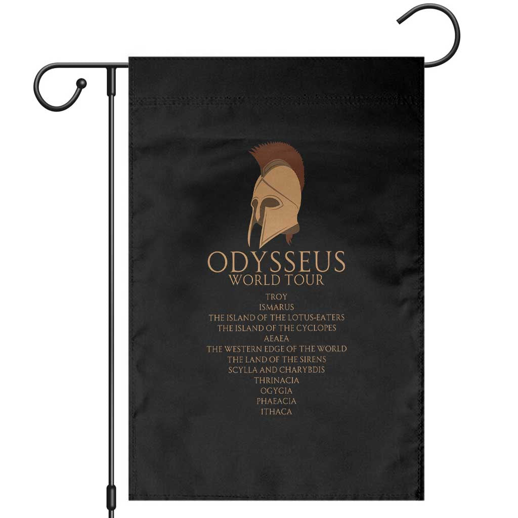 Odysseus Ancient Greek Odyssey World Tour Garden Flag Mythology Corinthian Helmet History Lover Gift TS02 Black Print Your Wear