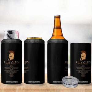 Odysseus Ancient Greek Odyssey World Tour 4 in 1 Can Cooler Tumbler Mythology Corinthian Helmet History Lover Gift