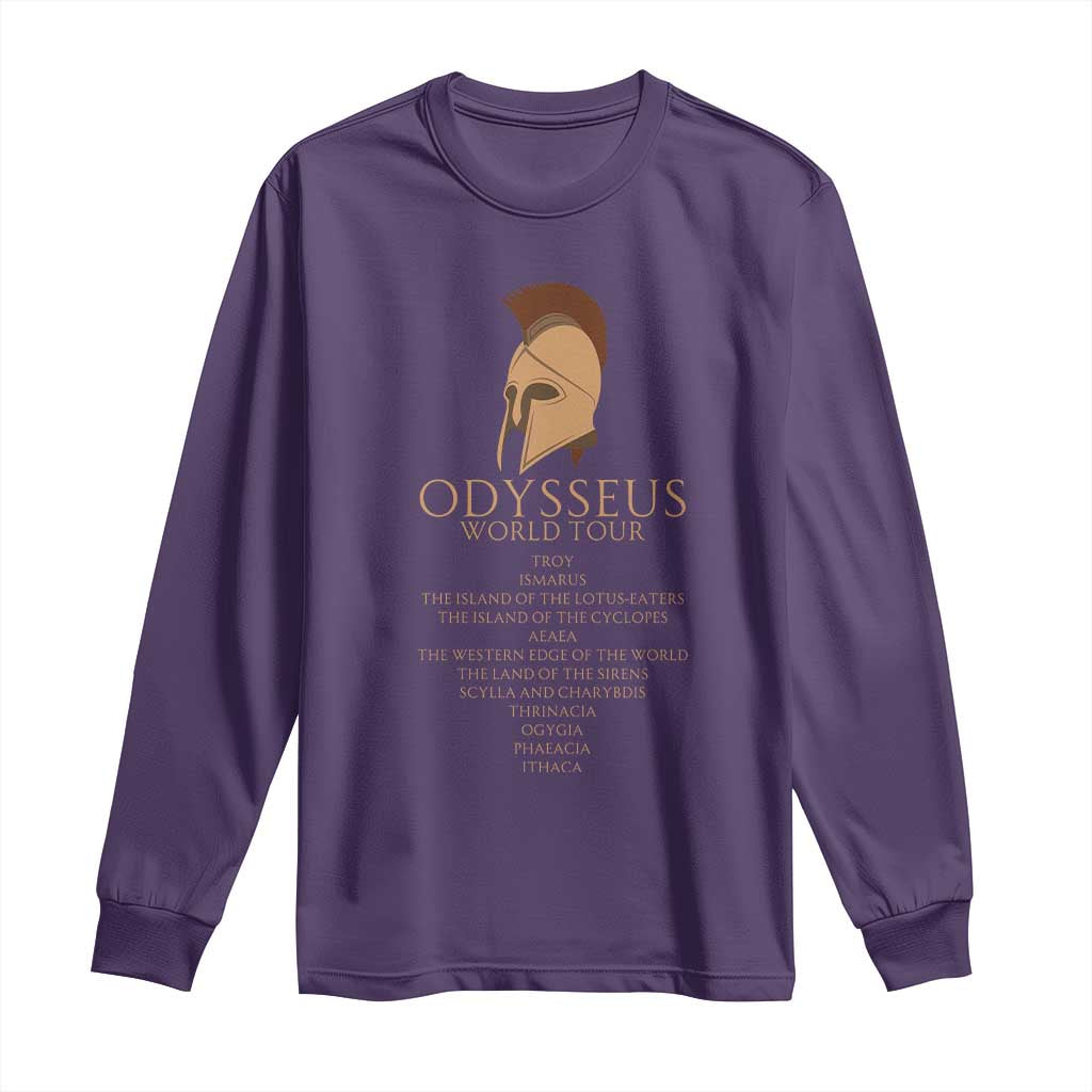 Odysseus Ancient Greek Odyssey World Tour Long Sleeve Shirt Mythology Corinthian Helmet History Lover Gift