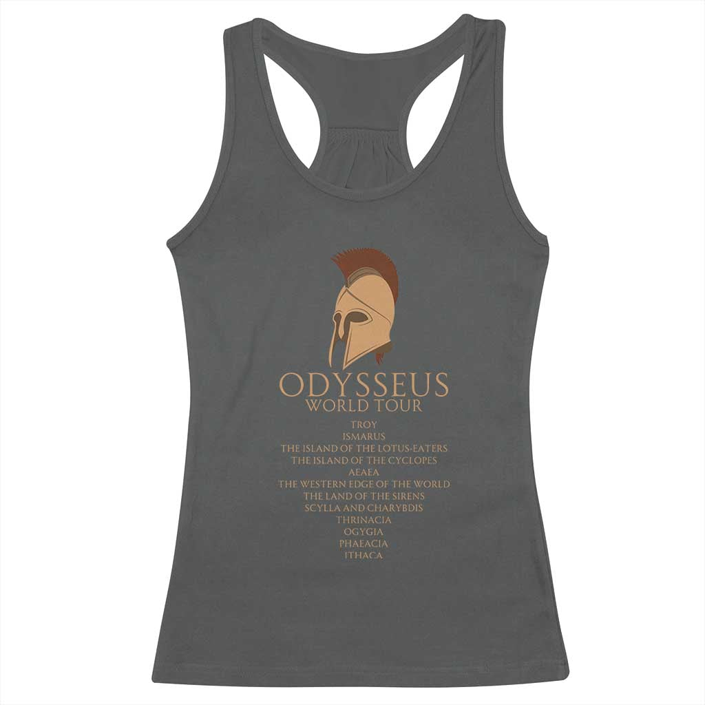 Odysseus Ancient Greek Odyssey World Tour Racerback Tank Top Mythology Corinthian Helmet History Lover Gift
