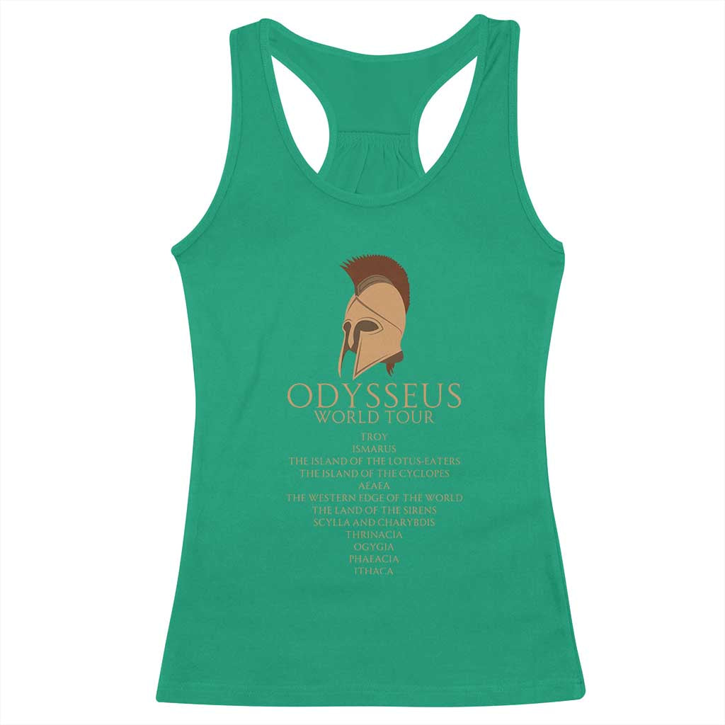 Odysseus Ancient Greek Odyssey World Tour Racerback Tank Top Mythology Corinthian Helmet History Lover Gift