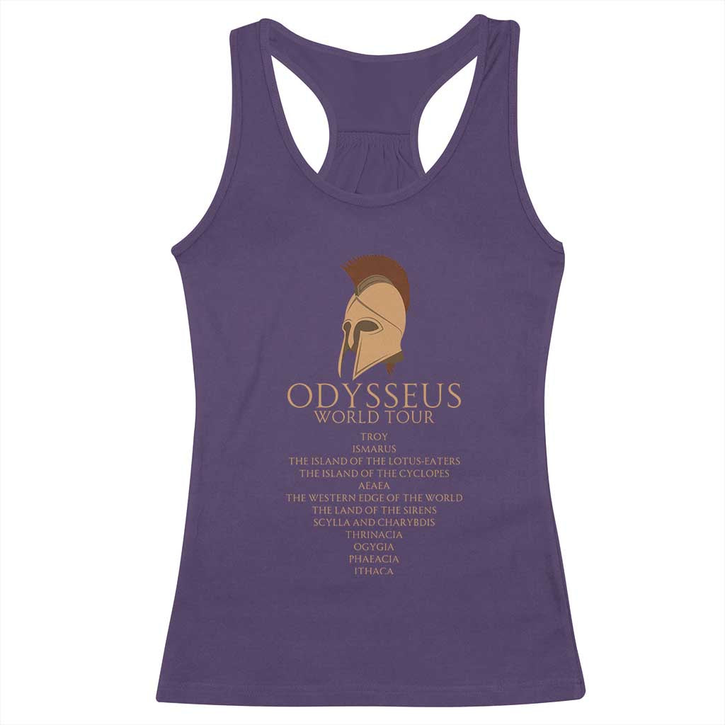 Odysseus Ancient Greek Odyssey World Tour Racerback Tank Top Mythology Corinthian Helmet History Lover Gift