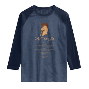 Odysseus Ancient Greek Odyssey World Tour Raglan Shirt Mythology Corinthian Helmet History Lover Gift