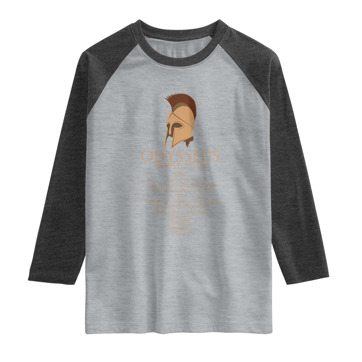 Odysseus Ancient Greek Odyssey World Tour Raglan Shirt Mythology Corinthian Helmet History Lover Gift