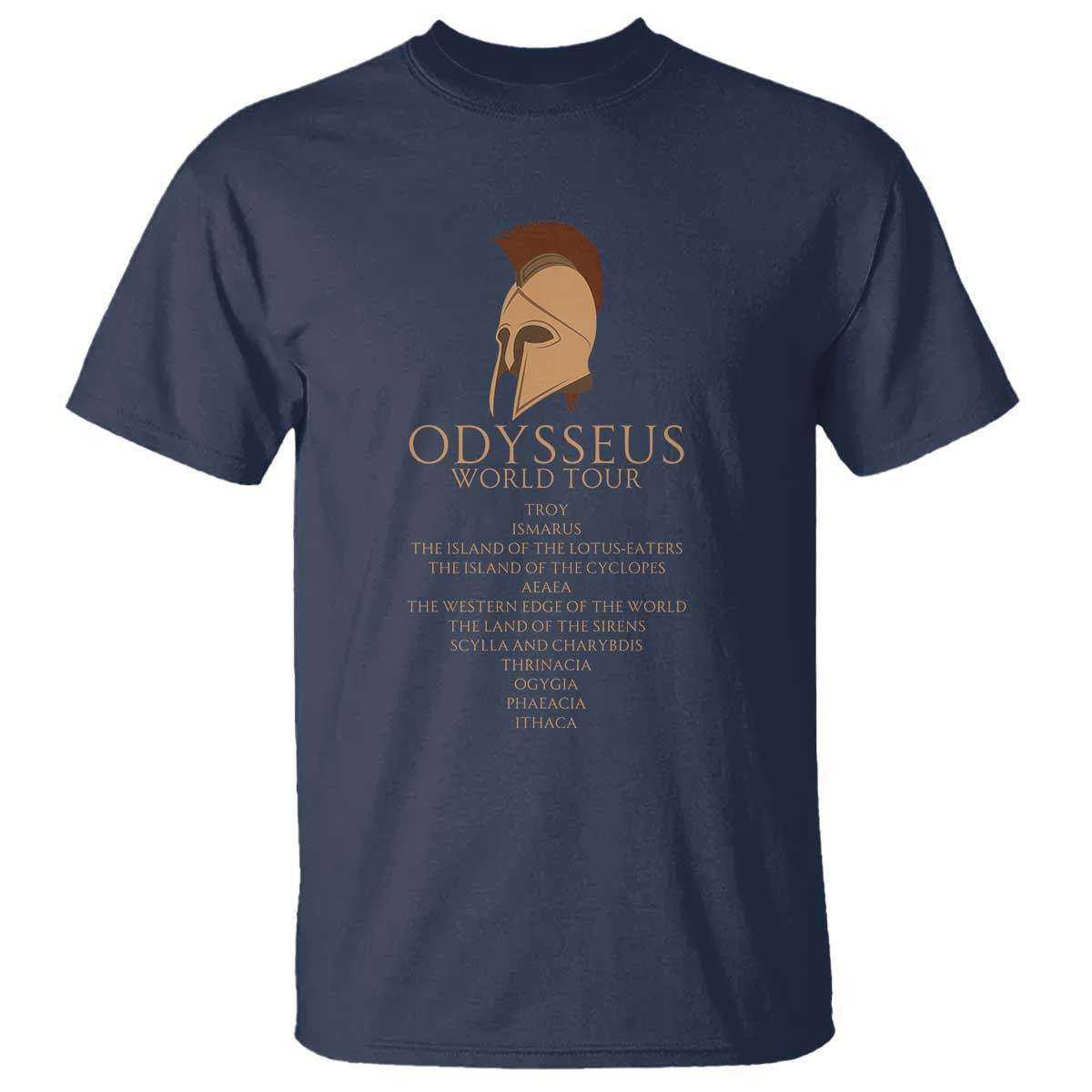 Odysseus Ancient Greek Odyssey World Tour T Shirt Mythology Corinthian Helmet History Lover Gift