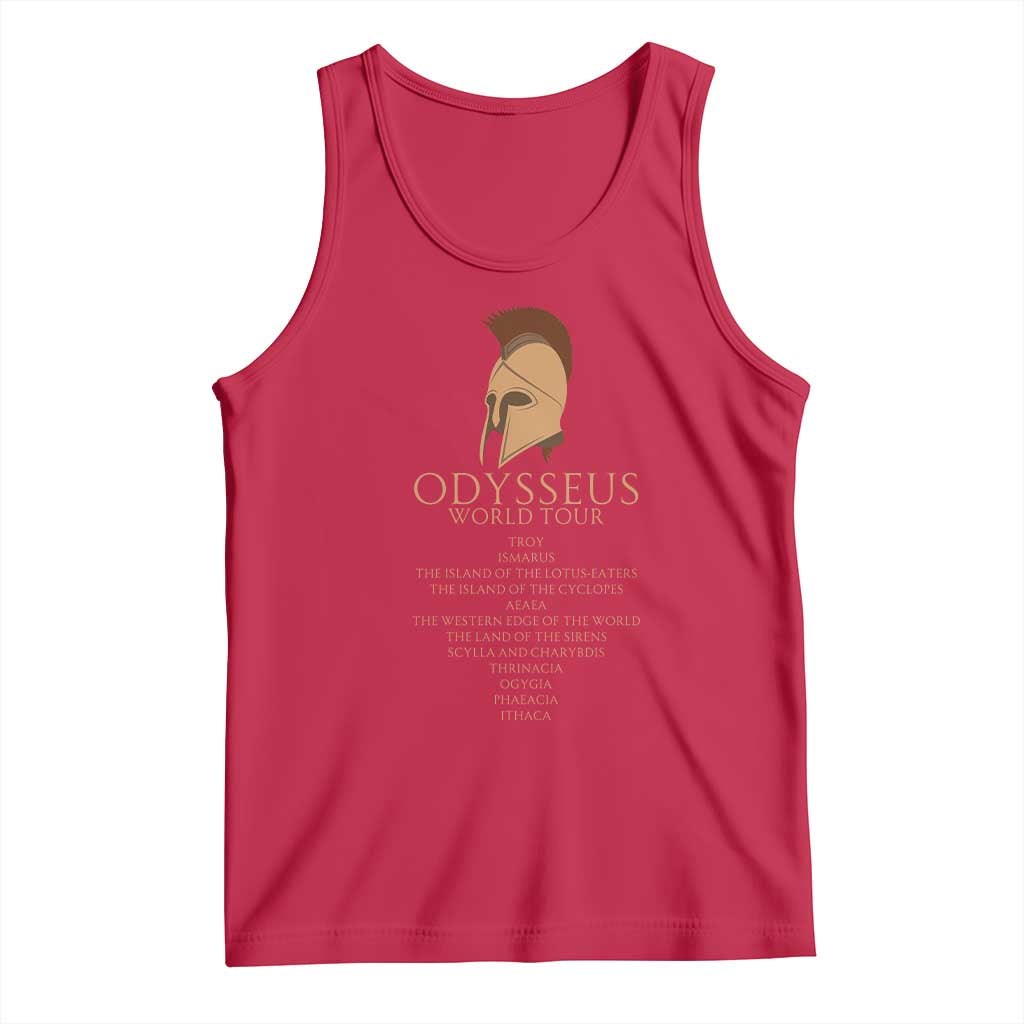 Odysseus Ancient Greek Odyssey World Tour Tank Top Mythology Corinthian Helmet History Lover Gift