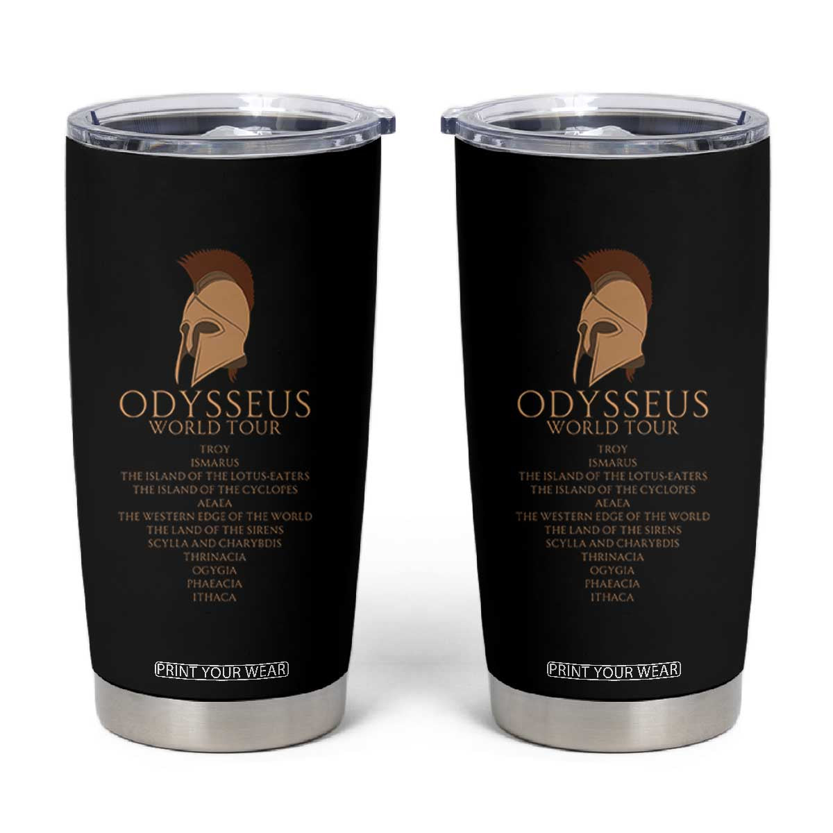Odysseus Ancient Greek Odyssey World Tour Tumbler Cup Mythology Corinthian Helmet History Lover Gift