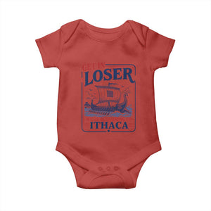 Funny Odysseus Journey Epic Odyssey Parody Baby Onesie Retro Get In Loser Returning To Ithaca Greek Mythology Meme