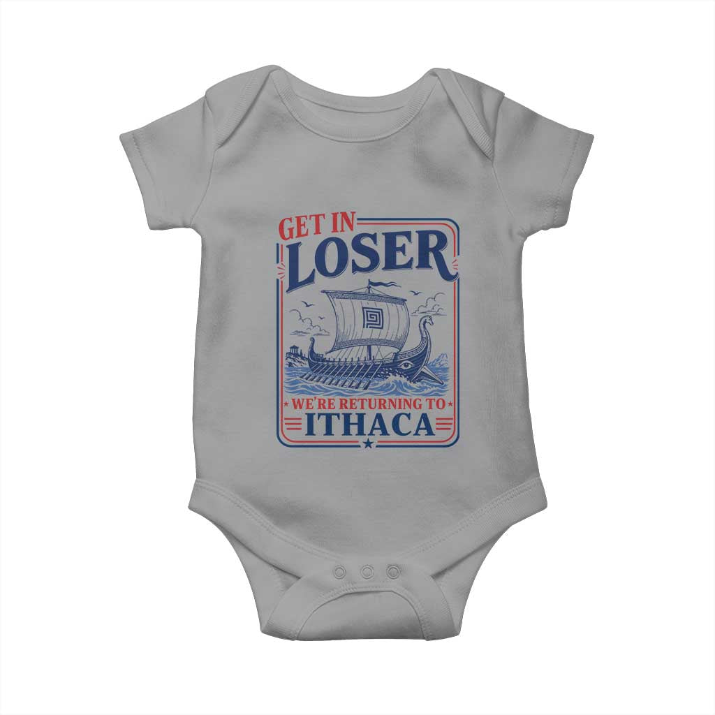 Funny Odysseus Journey Epic Odyssey Parody Baby Onesie Retro Get In Loser Returning To Ithaca Greek Mythology Meme