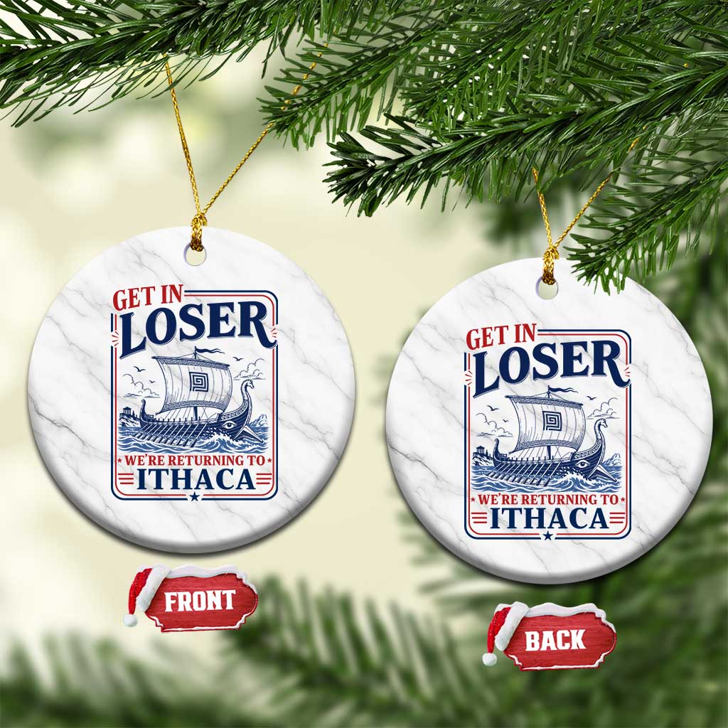 Funny Odysseus Journey Epic Odyssey Parody Ceramic Ornament Retro Get In Loser Returning To Ithaca Greek Mythology Meme TS02 1pc White Marble Print Your Wear