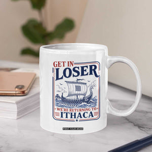 Funny Odysseus Journey Epic Odyssey Parody Coffee Mug Retro Get In Loser Returning To Ithaca Greek Mythology Meme