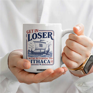 Funny Odysseus Journey Epic Odyssey Parody Coffee Mug Retro Get In Loser Returning To Ithaca Greek Mythology Meme