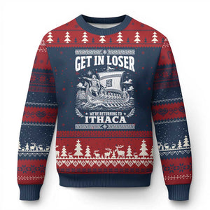 Funny Odysseus Get In Loser Returning To Ithaca Ugly Christmas Sweater Epic Odyssey Meme Greek Mythology Humor