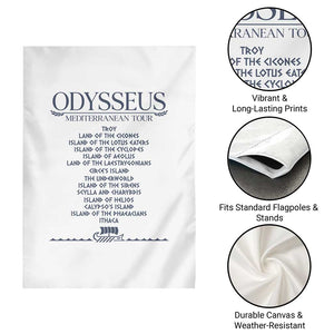 Odysseus Mediterranean Tour Garden Flag Funny Greek Mythology Ancient History Graphic