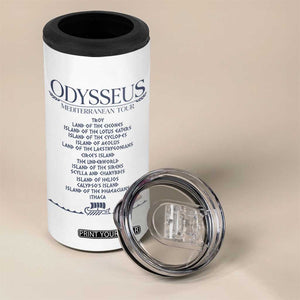 Odysseus Mediterranean Tour 4 in 1 Can Cooler Tumbler Funny Greek Mythology Ancient History Graphic