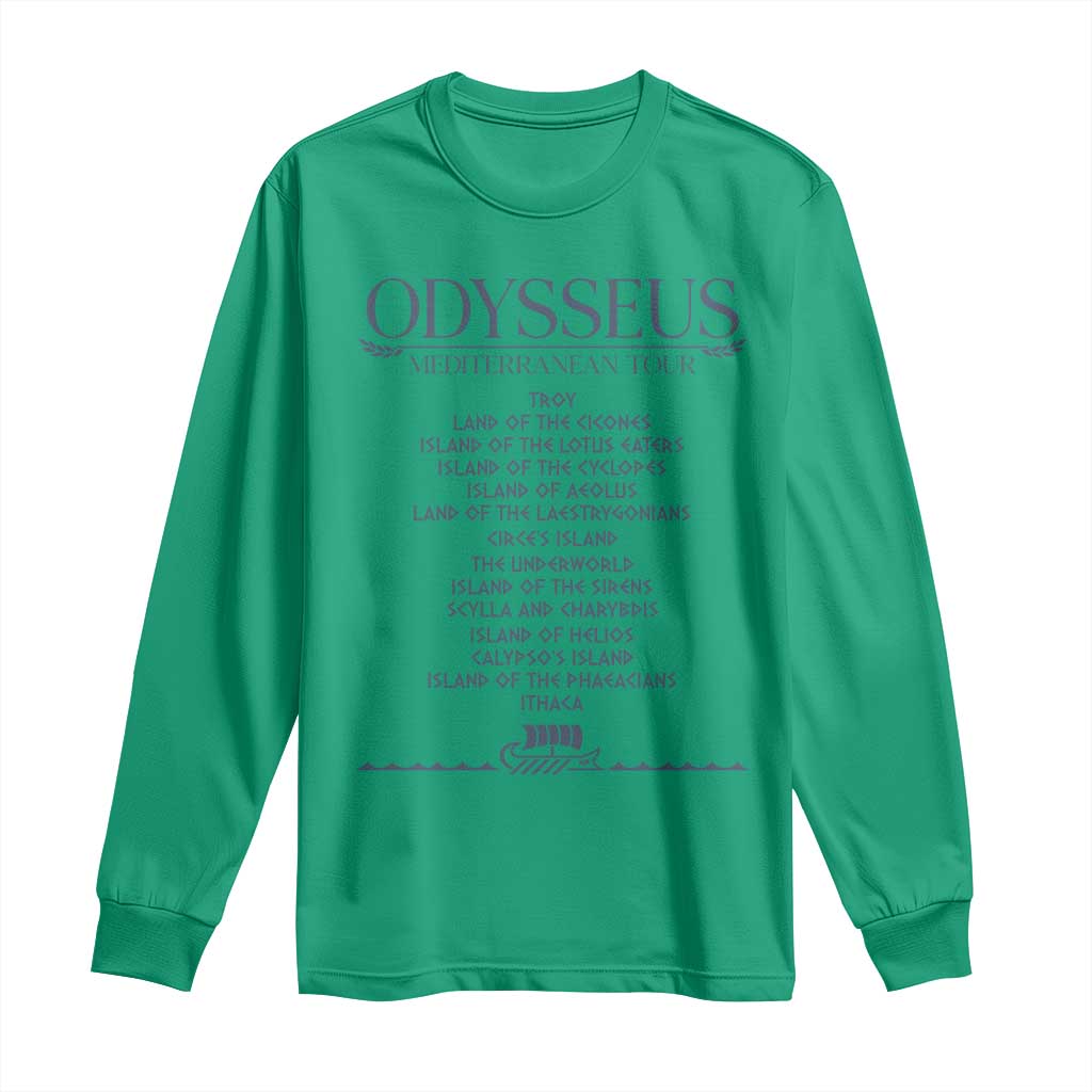 Odysseus Mediterranean Tour Long Sleeve Shirt Funny Greek Mythology Ancient History Graphic