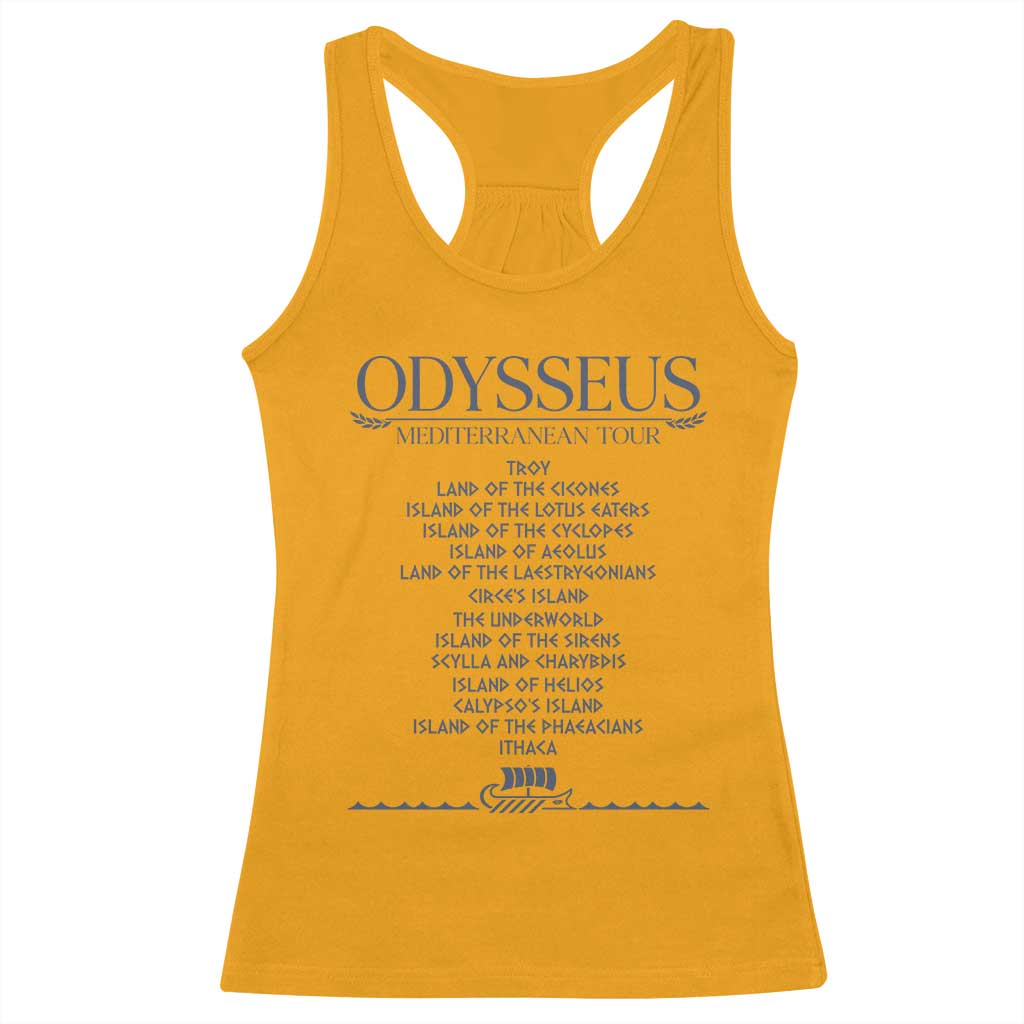 Odysseus Mediterranean Tour Racerback Tank Top Funny Greek Mythology Ancient History Graphic