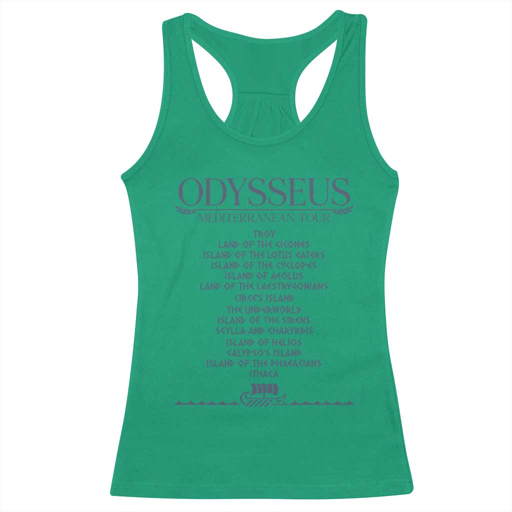 Odysseus Mediterranean Tour Racerback Tank Top Funny Greek Mythology Ancient History Graphic