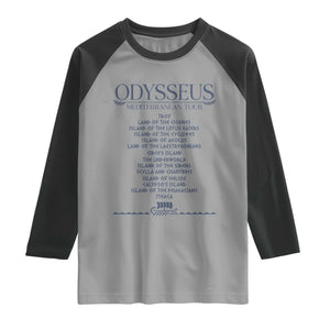 Odysseus Mediterranean Tour Raglan Shirt Funny Greek Mythology Ancient History Graphic
