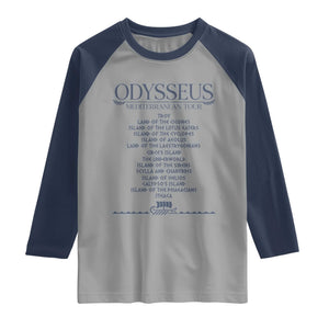 Odysseus Mediterranean Tour Raglan Shirt Funny Greek Mythology Ancient History Graphic