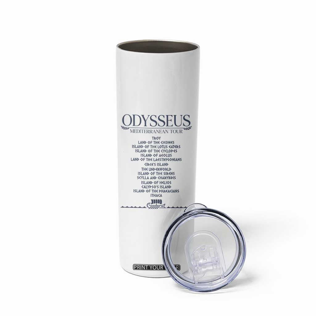 Odysseus Mediterranean Tour Skinny Tumbler Funny Greek Mythology Ancient History Graphic