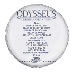 Odysseus Mediterranean Tour Spare Tire Cover Funny Greek Mythology Ancient History Graphic