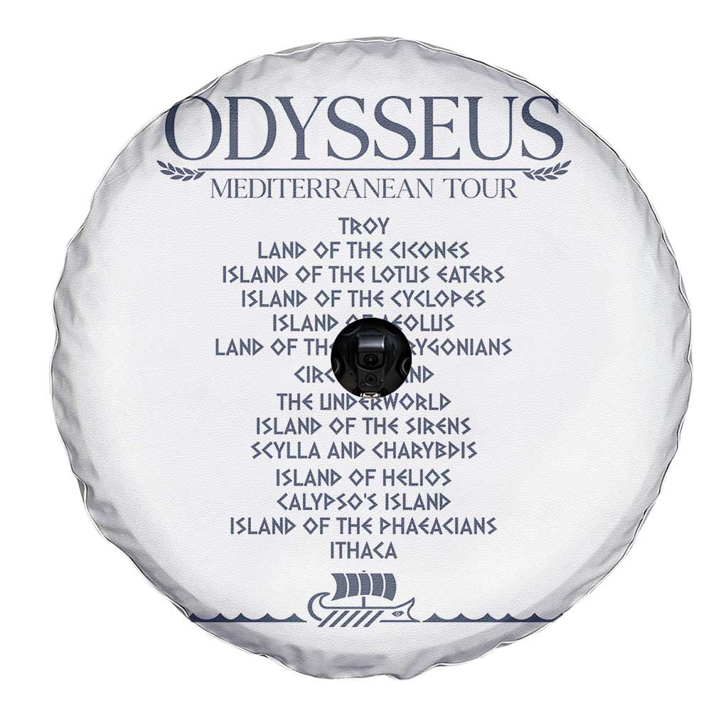 Odysseus Mediterranean Tour Spare Tire Cover Funny Greek Mythology Ancient History Graphic