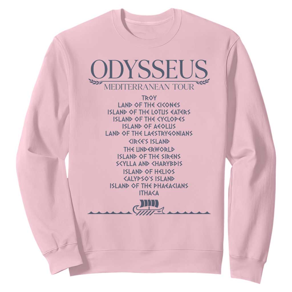 Odysseus Mediterranean Tour Sweatshirt Funny Greek Mythology Ancient History Graphic