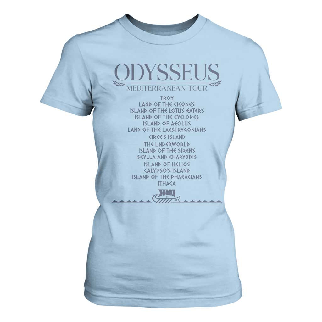 Odysseus Mediterranean Tour T Shirt For Women Funny Greek Mythology Ancient History Graphic